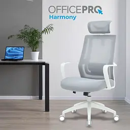 Офісне крісло OfficePro Harmony OC310-W-LG-LG White/Light Gray [167728] - мініатюра 8