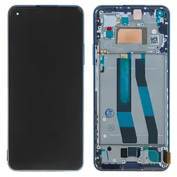 Дисплей Xiaomi 11 Lite, 11 Lite 5G, синій, з рамкою, Original (PRC), #WM6556Z21-1