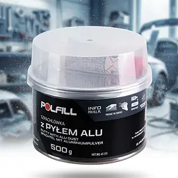 Шпаклівка з алюмінієм Polfill 500 гр з затверджувачем (43131)