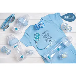 Пляшечка для годування Nuvita Mimic Collection, антиколікова, 330 мл, блакитний (NV6051AZZURO) - мініатюра 12