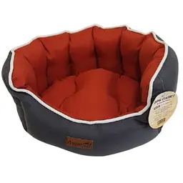 Лежанка AnimAll Rolyal Classic S GRAY - RED для собак та котів сіро-червона 48×42×20 см