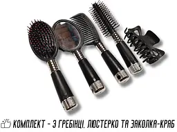 Набір пластмасових гребінців 5 предметів, Червоний - мініатюра 11