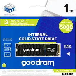 SSD 1Tb Goodram PX600 M.2 2280 PCIe NVMe Gen 4x4 3D NAND, Retail - мініатюра 4
