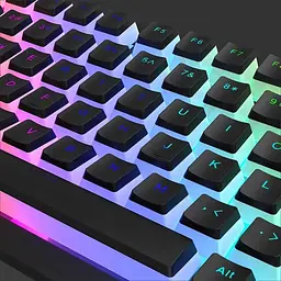 Набір напів прозорих кейкапів PBT / 97 клавіш / OEM профіль / Black - мініатюра 3