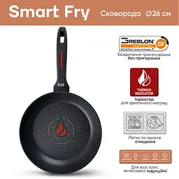 Набір зі сковорідок Smart Fry 26 см, 28 см та сковорідка для млинців 24 см + ополоник, лопатка та картоплемялка - мініатюра 2