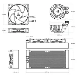 Система водяного охолодження Arctic Liquid Freezer III Pro 240 Black (ACFRE00178A) - мініатюра 2