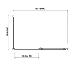 Душова кабіна прямокутна Cersanit Basic 100х80х185 см Хром/прозоре скло 30412 - мініатюра 3