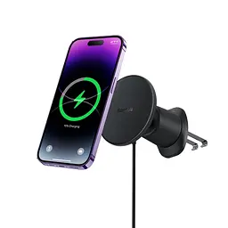 Автотримач для телефона з БЗП Baseus CW01 Magnetic Wireless Charging Car Mount Air Vent Version 15W Cluster Black (C40141001111-00) - мініатюра 3