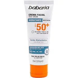Крем сонцезахисний для обличчя Babaria Hyaluronic Acid Solar Facial Cream SPF50+ 75 мл