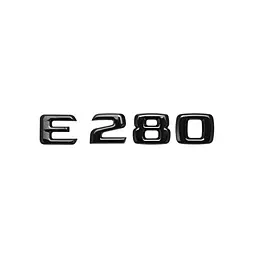 Емблема напис E280 для Mercedes-Benz E-Class чорна глянцева 135х23 мм пластик (на скотчі)