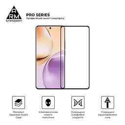 Захисне скло на Realme 14 5G/14T 5G з олеофобним покриттям, Pro, повне проклеювання, антистатичний і пиловідштовхуючий шар, 9H, самоклеючеся, 2.5D, на весь екран, антистатичний клей, ArmorStandart (ARM83563) - мініатюра 2