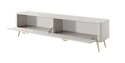 Тумба під телевізор Perfect Home Ланте / Lante 2-дверна з золотими ніжками 2D/200 Беж (PFH-091120) - мініатюра 2