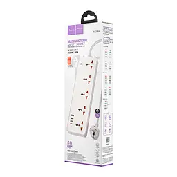 Мережевий фільтрі Hoco AC14A Rico 5-position socket (PD30W/1C3A) (EU) Білий - мініатюра 2