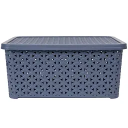 Кошик Diomedea з кришкою 29.7x19.6x13 см 6 л сіро-блакитний (К12-121)  - мініатюра 2