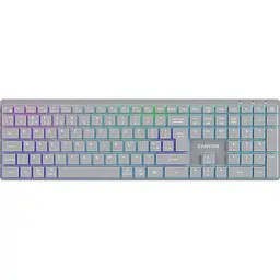 Клавіатура Canyon HKB-W11 UK/US RGB Dual Mode Wireless Grey (CNS-HBTK11G)