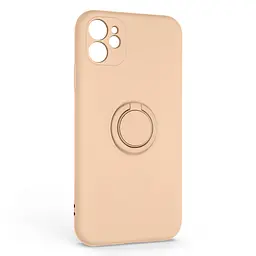 Силиконовый чехол для Apple iPhone 11, Icon Ring, пудровый, панель-накладка, с кольцом-подставкой на 360°, противоударный, возможность использования магнитных держателей, ArmorStandart (ARM68644)