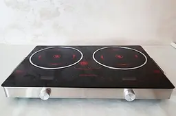 Плита двокомфоркова інфрачервона Crownberg Cb-1327 електрична кухонна настільна 4000 W - мініатюра 3