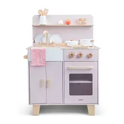 Ігрова дерев'яна кухня New Classic Toys з 16 аксесуарами, рожева
