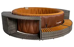 Джакузі-SPA надувне Thunder MOCHA 6-місне + сірі меблі з ротанга – 8 шт (MOCHA-FULL-GRAY)