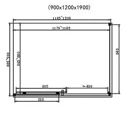 Душова кабіна Dusel EF-185BP + EF181BP Black Matt Paint 1200x800x1900 518582, Чорний матовий, Універсальна, прозрачний, Чорний матовий, 120x80 - мініатюра 2