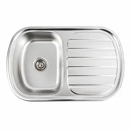 Кухонна мийка з нержавіючої сталі Platinum декор 7749 (0,8/180 мм), Decor