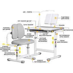 Комплект меблів Evo-kids (стіл+стілець+полиця+лампа) BD-23 G - мініатюра 2