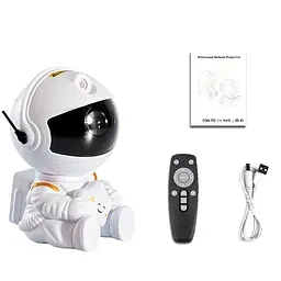 Іграшка-нічник Astronaut Nebula Star Проектор галактики лазерний Астронавт з пультом білий - мініатюра 2
