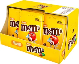 Упаковка драже M&M's з арахісом 15 шт x 125 г