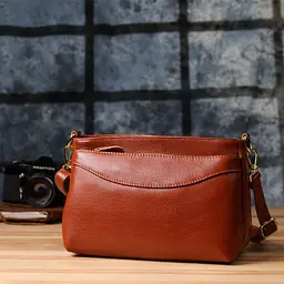 Жіноча сумка з натуральної шкіри з формостійким дном Vintage 22983 коричнева - мініатюра 9