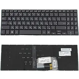 Клавіатура для ноутбука ASUS (UX561 series) ukr, black, без фрейму, підсвічування клавіш