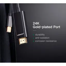 Кабель мультимедійний miniDisplayPort M to HDMI M 1.5m MD101 4K black Ugreen (20848) - мініатюра 9