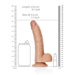 Фалоімітатор RealRock Straight Realistic 8" 23 см (бежевий) - мініатюра 4