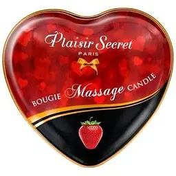 Масажна свічка-серце Plaisirs Secrets Strawberry (35 мл) - мініатюра 2