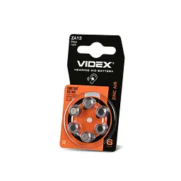 Батарейка повітряно цинкова Videx ZA13 (PR48) BLISTER 6 VIDEX (24217-000)