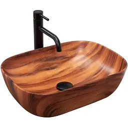 Умивальник Rea Belinda wood mat накладний REA-U5051, Коричневий