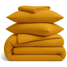 Комплект постільної білизни Cosas Orange CS1 Євро муслін шафран (Muslin_0017Orange_El180x30-0017Orange_200)