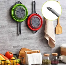 Друшляк A-Plus силіконовий складаний зі зручною ручкою 34,5х17,7х8,5 Червоний - мініатюра 8