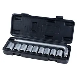 Набір насадок торцевих Grad 1/2" 9 шт + вороток (кейс) (6003035)