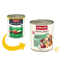 Вологий корм для собак Animonda Gran Carno Adult Deer with Apple з олениною та яблуком 800 г (арт.82484) - мініатюра 2