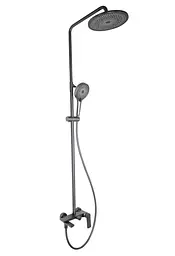 Душова система універсальна Qtap Slavonice Gunmetal Black PVD з виливом QTSLA111GMB45910 - мініатюра 1