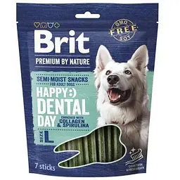 Ласощі для собак великих порід Brit Premium Dental Snacks L з коллагеном і спіруліною 250 г