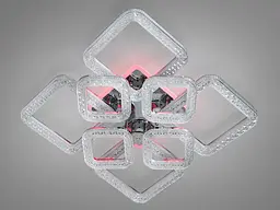 Люстра стельова LED Diasha 2205/4+4HR, 130W, 3200K-6500K, хром, сучасний стиль, з пультом управління - мініатюра 3