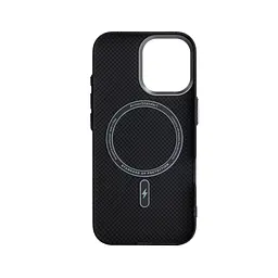 Карбоновый чехол для Apple iPhone 17, LikeCarbon2 MagCase, черный, тонкий защитный чехол-панель из поликарбоната с магнитами N52, MagSafe, противоударный, совместим с беспроводной зарядкой, приподнятые края для защиты камеры, ArmorStandart (ARM88379) - мініатюра 2