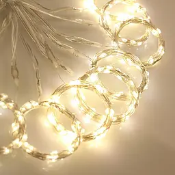 Гірлянда водоспад, теплий білий, штора для ялинки 3.3×3 м, 300 LED