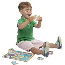 Пазли Melissa & Doug Транспортні засоби дерев'яні у футлярі (MD31361) - мініатюра 3