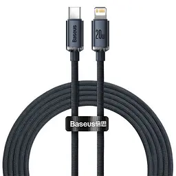 PD кабель Baseus Crystal Shine Series Fast Charging Type-C to iP 20W 2m чорний CAJY000301