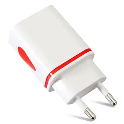 USB зарядка 5 вольт 1.1 ампера 6 Ватт на 2 USB порти із захистом від перевантаження та підсвіткою F5 (100932) - мініатюра 2