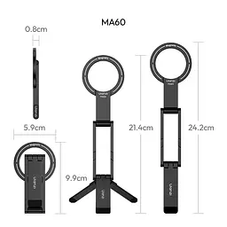 Тримач телефона Ulanzi MA60 Foldable Magnetic Phone Tripod (Pink) - мініатюра 4
