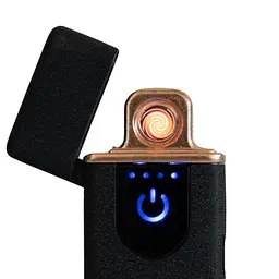 Електронна запальничка чорна матова сенсорна запальничка наподарунок USB Lighter - мініатюра 4