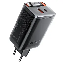 МЗП Acefast A111 GaN With Retractable Cable Type-C PD67W (1USB-A/1C) Black